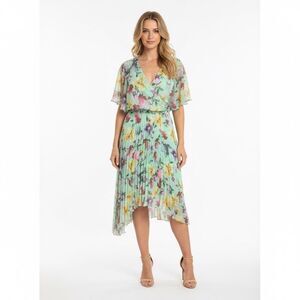 NWT Kensie V Neck Floral Print Chiffon Dress